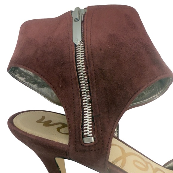 Sam Edelman Maroon Zaida Pointed-Toe Heels with Ankle Strap - Picture 7 of 10